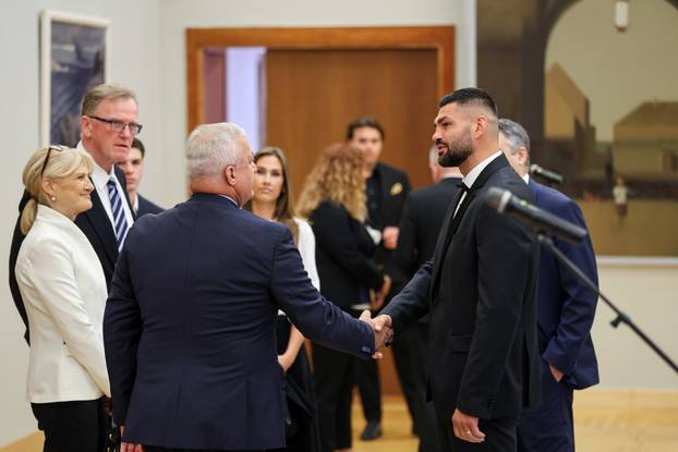 Zagreb: Predsjednik RH Zoran Milanović uručio odlikovanje Red kneza Trpimira s ogrlicom i Danicom Filipu Hrgoviću