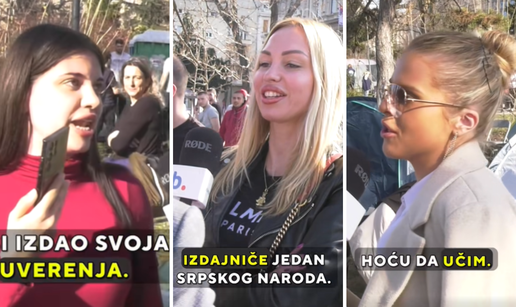 Pogledajte kaos u Pionirskom parku. One su došle podržati Vučića:  'Ja sam izmislila Srbiju'