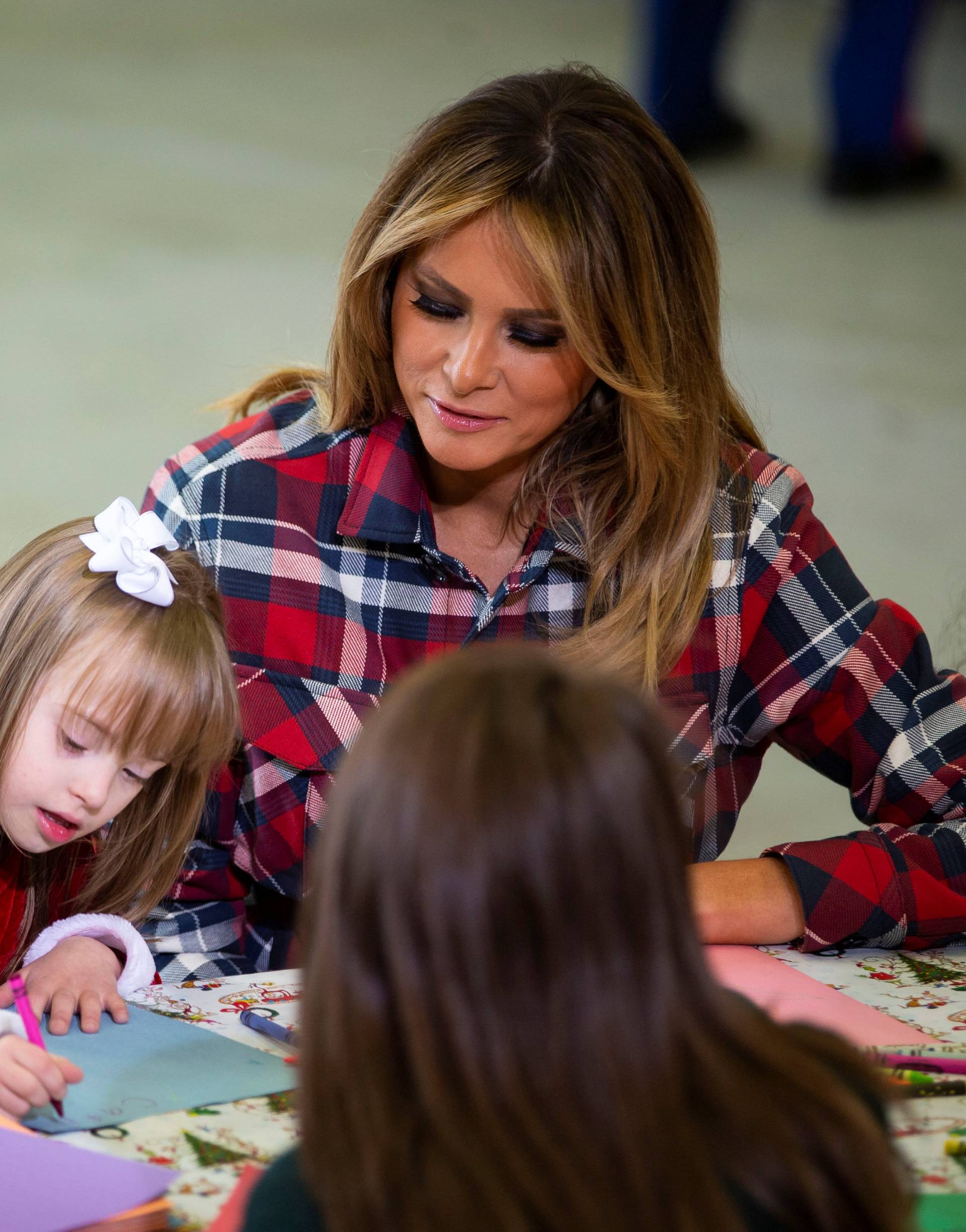 U.S. first lady Melania Trump makes Christmas season visit to Joint Base Anacostia-Bolling