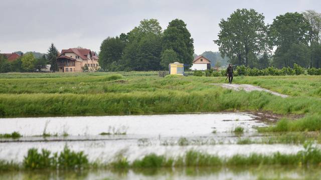 Poplavljeno područje u naselju Krkanec u Varaždinskoj županiji