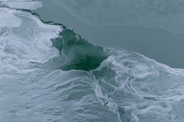 Frozen Lake Balaton near Zamardi