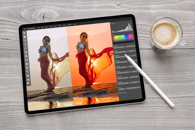 Photo,Editing,On,Digital,Tablet,,Before,And,After,Photos,After