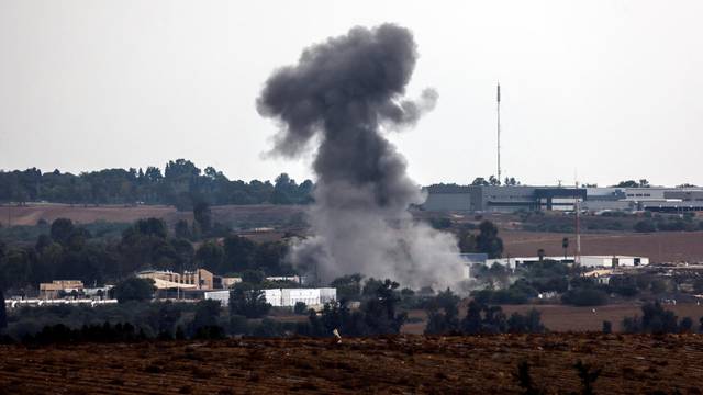 A rocket launched from the Gaza Strip strikes an area near Sderot, southern Israel