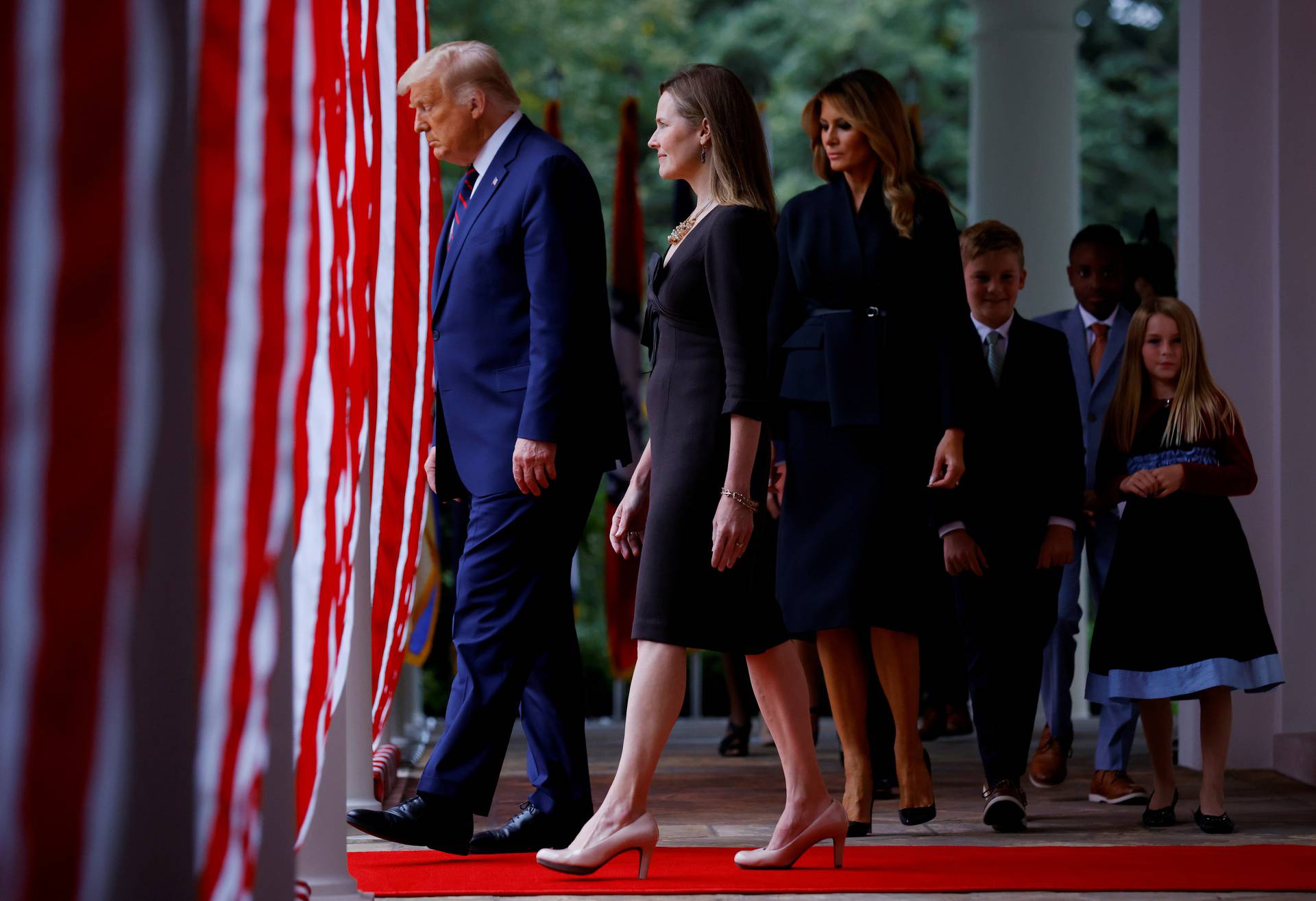 U.S President Donald Trump holds an event to announce his nominee of U.S. Court of Appeals for the Seventh Circuit Judge Amy Coney Barrett to fill the Supreme Court seat