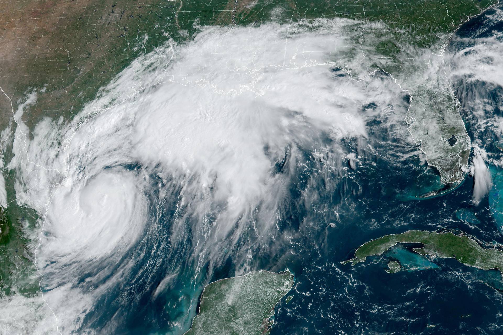 Satellite image shows Tropical Storm Francine churning through the Gulf of Mexico