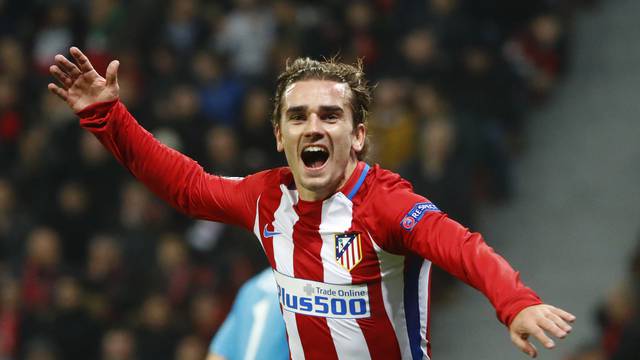 Atletico Madrid's Antoine Griezmann celebrates scoring their second goal