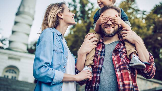 Happy family outdoors