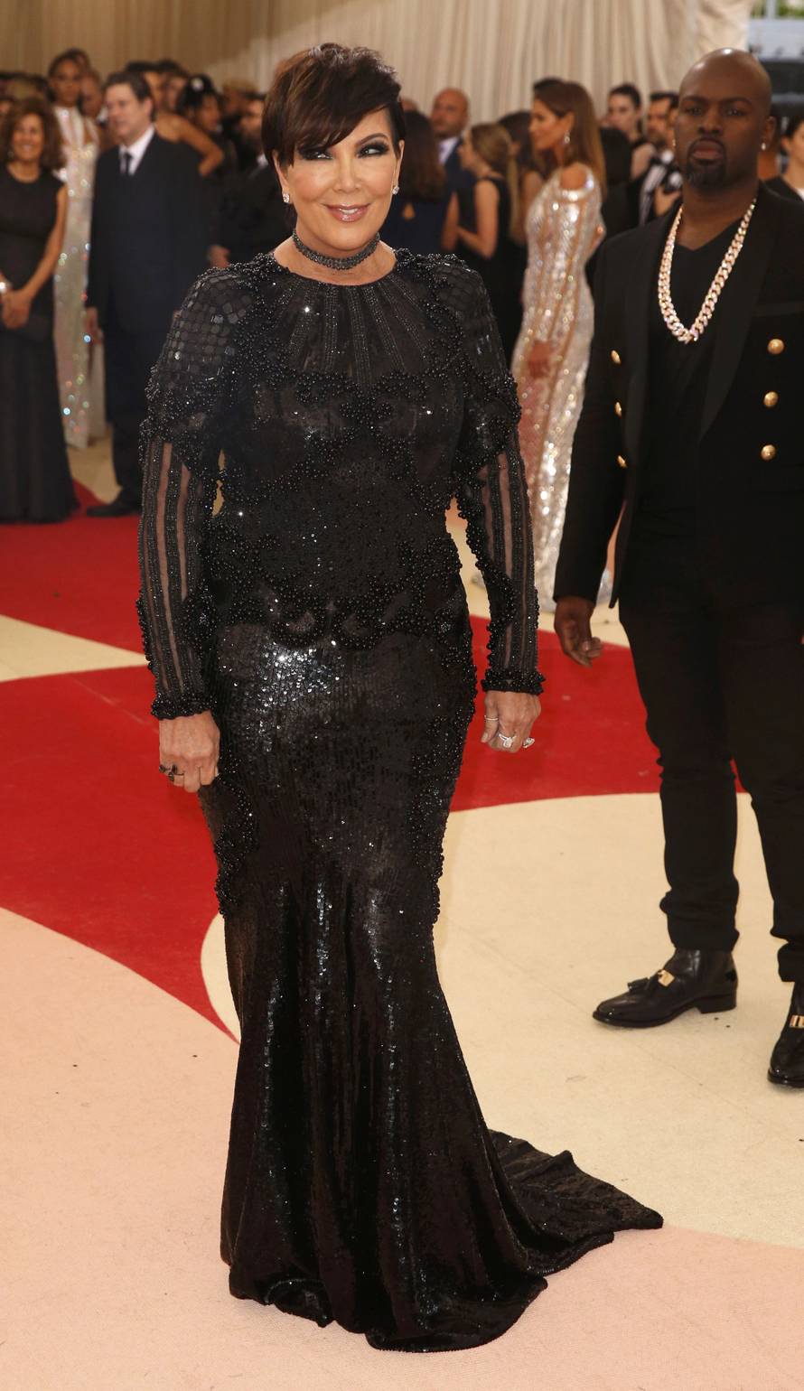 Kris Jenner and companion Gamble arrive at the Met Gala in New York
