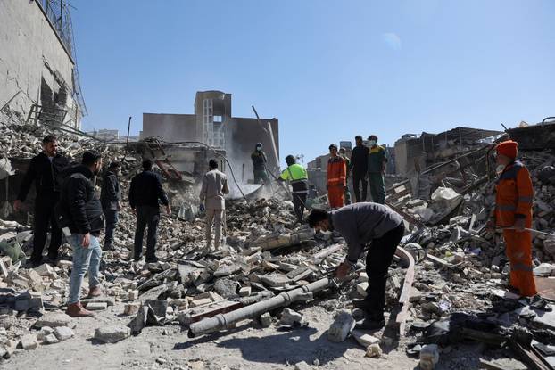 Aftermath of an Israeli and the U.S. strike on a police station in Tehran