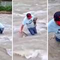 VIDEO Mjau, upomoć, zaglavila sam! Spasili su macu iz nabujale rijeke u Peruu: Pogledajte scene