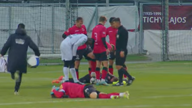 VIDEO Svi su se uspaničili: Golman Varaždina nakon udarca nije mogao micati nogama!