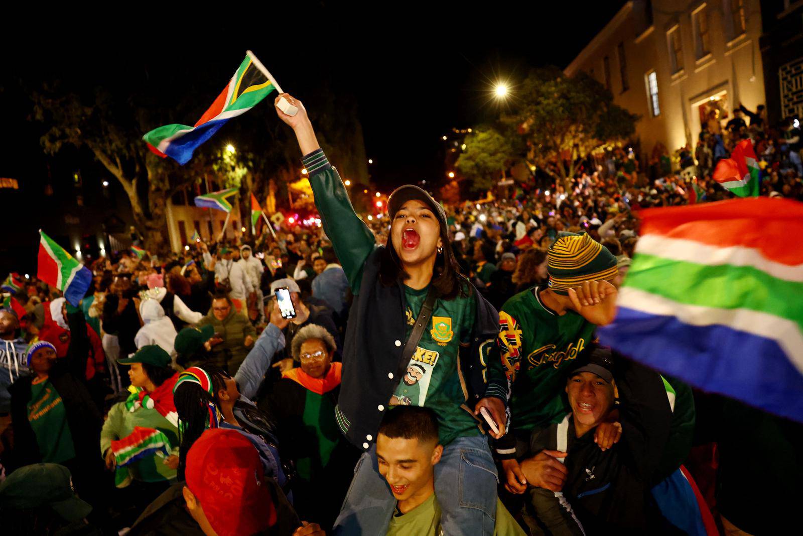 Rugby World Cup 2023 - Final - South Africa fans watch New Zealand v South Africa