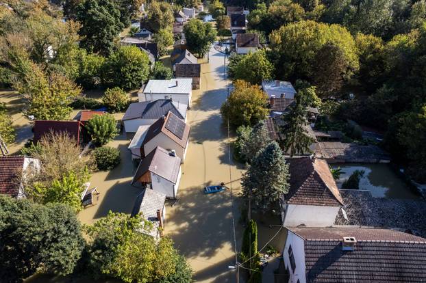 Flooding Danube in Hungary