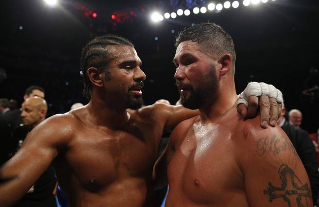 David Haye and Tony Bellew after the fight