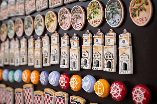 colorful magnetic souvenirs of the city of Cres