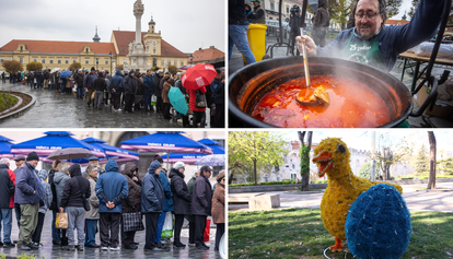 FOTO Podjela hrane za Uskrs: U Osijeku i Bjelovaru jako veliki redovi, u Splitu ukrasili parkove