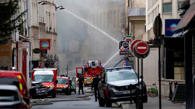 Gas explosion causes fire in central Paris