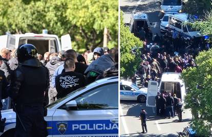 VIDEO Torcidaši htjeli u centar Rijeke: Pjevali su uvredljive pjesme, policija ih odvela...