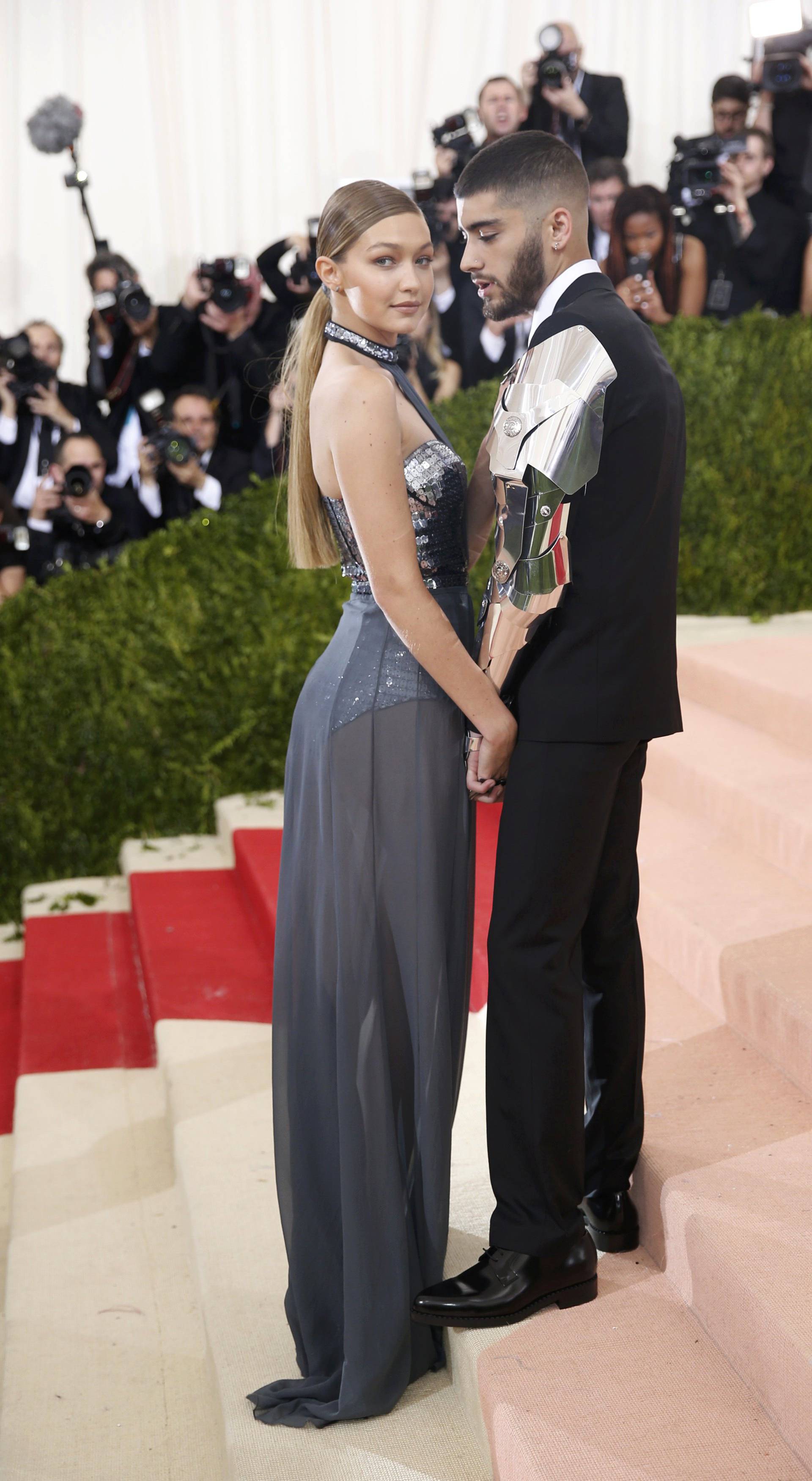 Model Gigi Hadid and singer Zayn Malik arrive at the Met Gala in New York