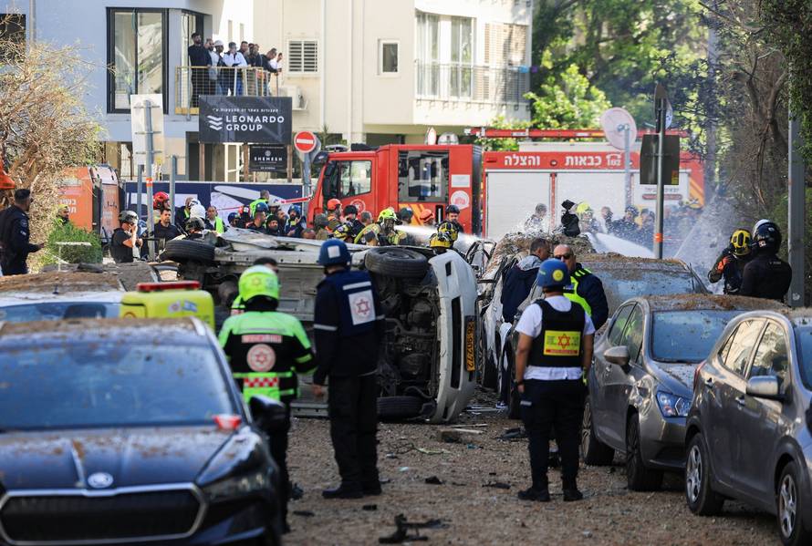 Aftermath of Iranian missile barrages in central Israel