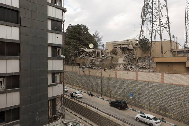 Aftermath of an Israeli and the U.S. strike on Gandhi Hotel Hospital, in Tehran