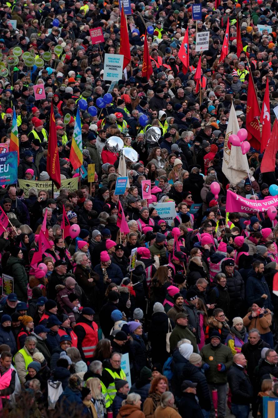Protest in front of the Danish Parliament in Copenhagen