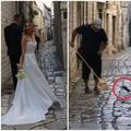 VIDEO Mladenci u Trogiru našli savršeni kadar, kada je iskočio - štakor! Pa ljuti barba s metlom!
