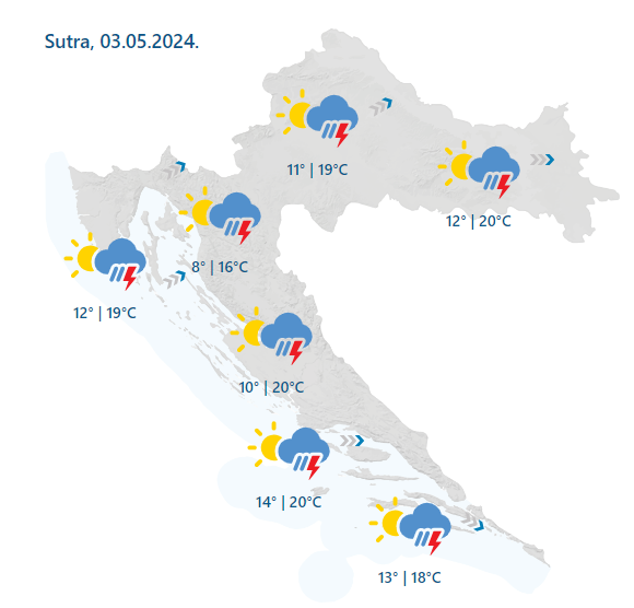 Grmljavinsko nevrijeme udarit će Hrvatsku! Sigurne samo dvije regije. Nestabilno i sutra...