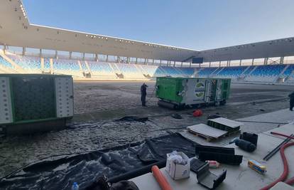 Počelo postavljanje travnjaka na najmodernijem stadionu u Hrvatskoj. Testirali su i razglas