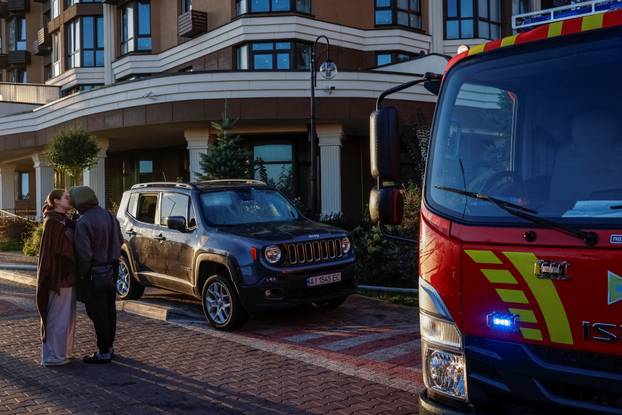 Aftermath of a Russian missile and drone attack in Kyiv