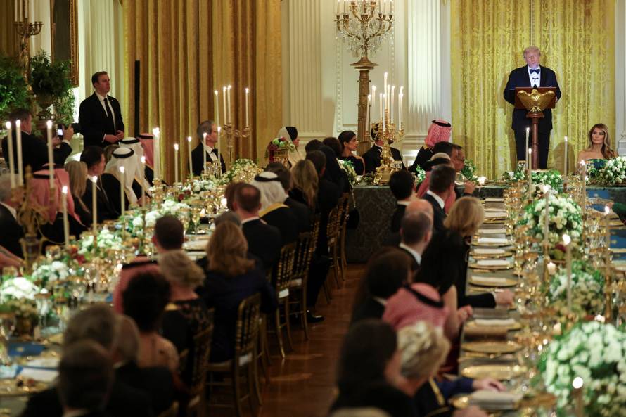 U.S. President Donald Trump hosts dinner for Saudi Crown Prince Mohammed bin Salman, at the White House in Washington
