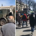 Građani Hersona potjerali ruski agresorski kamion s oznakom 'Z'. Vikali su: 'Idite kući'