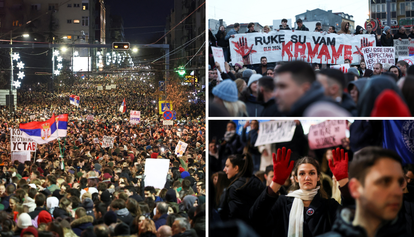 FOTO Deseci tisuća prosvjednika na ulicama Srbije: 'Ruke su vam krvave', 'Beograd je opet svijet'