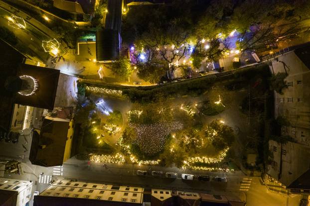 Pogled iz zraka na Advent u Zagrebu