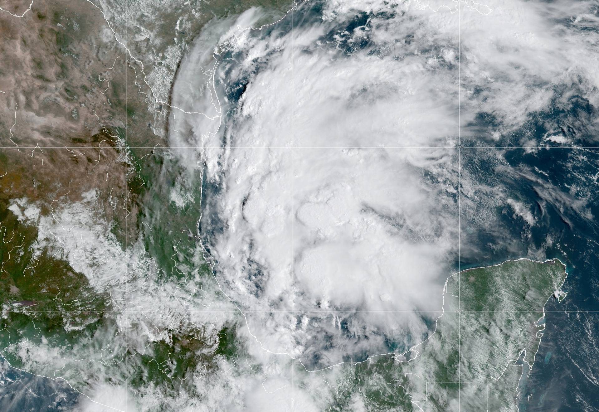 FILE PHOTO: Satellite image from NOAA shows Storm Nicholas in the Gulf of Mexico on Sept. 12