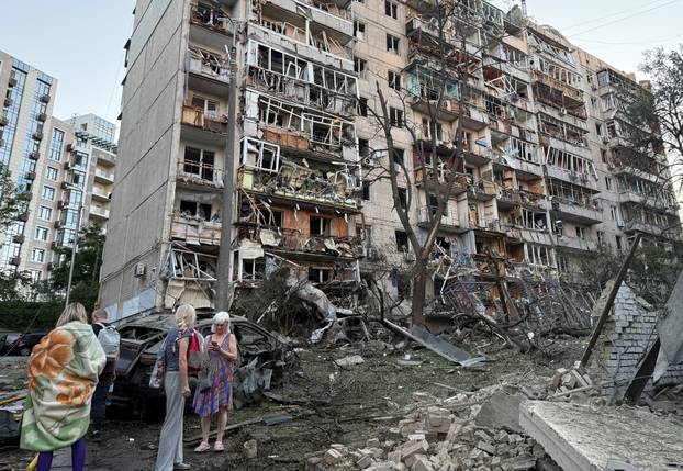 Russian missile and drone strike in Kyiv