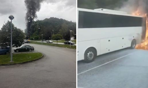 VIDEO Izbio požar na autobusu u Krapini: Vozio djecu na izlet