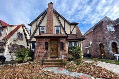 The childhood home of U.S. President Donald Trump is seen in the Jamaica Estates section of Queens borough of New York