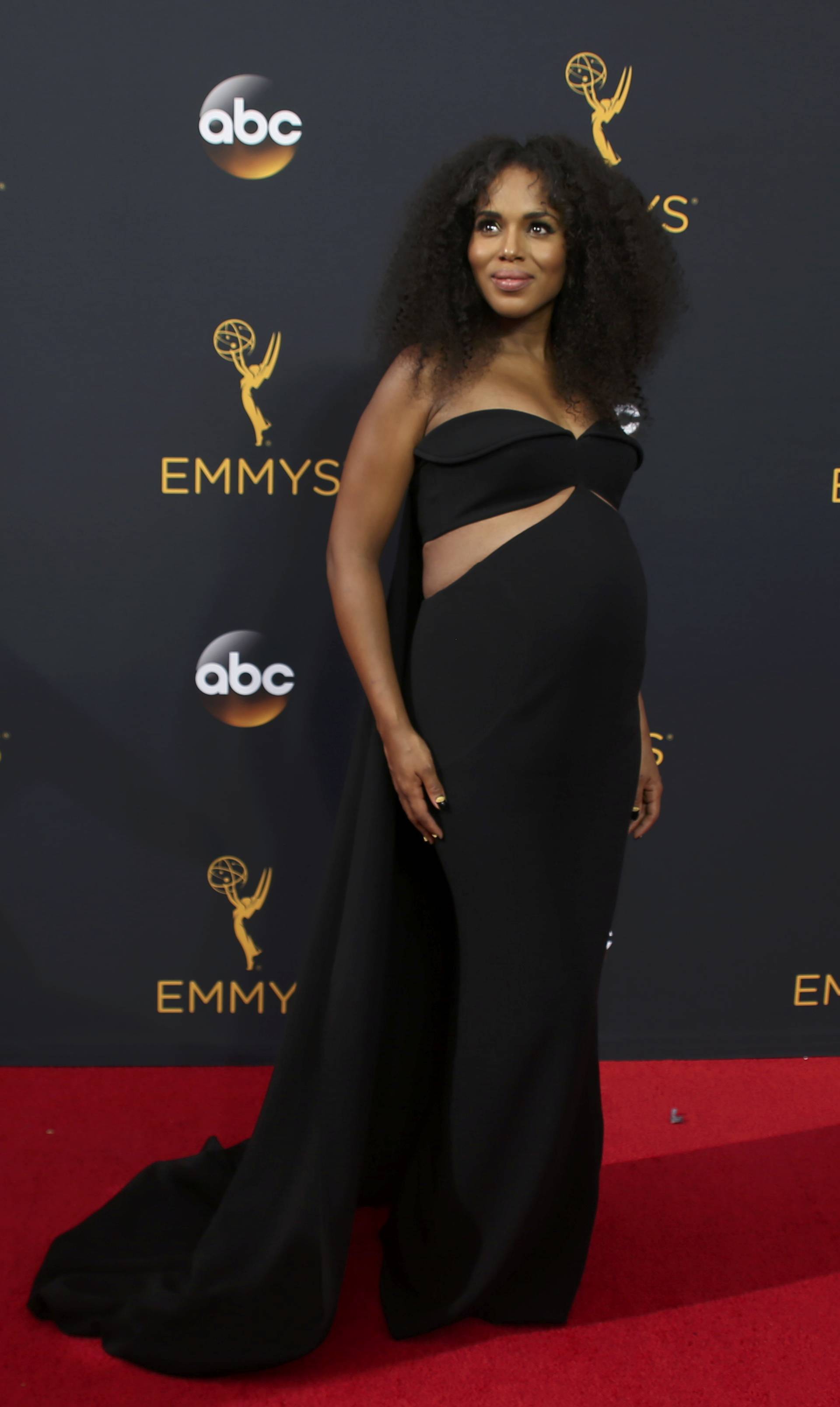 Actress Kerry Washington from the ABC series "Scandal" arrives at the 68th Primetime Emmy Awards in Los Angeles, California