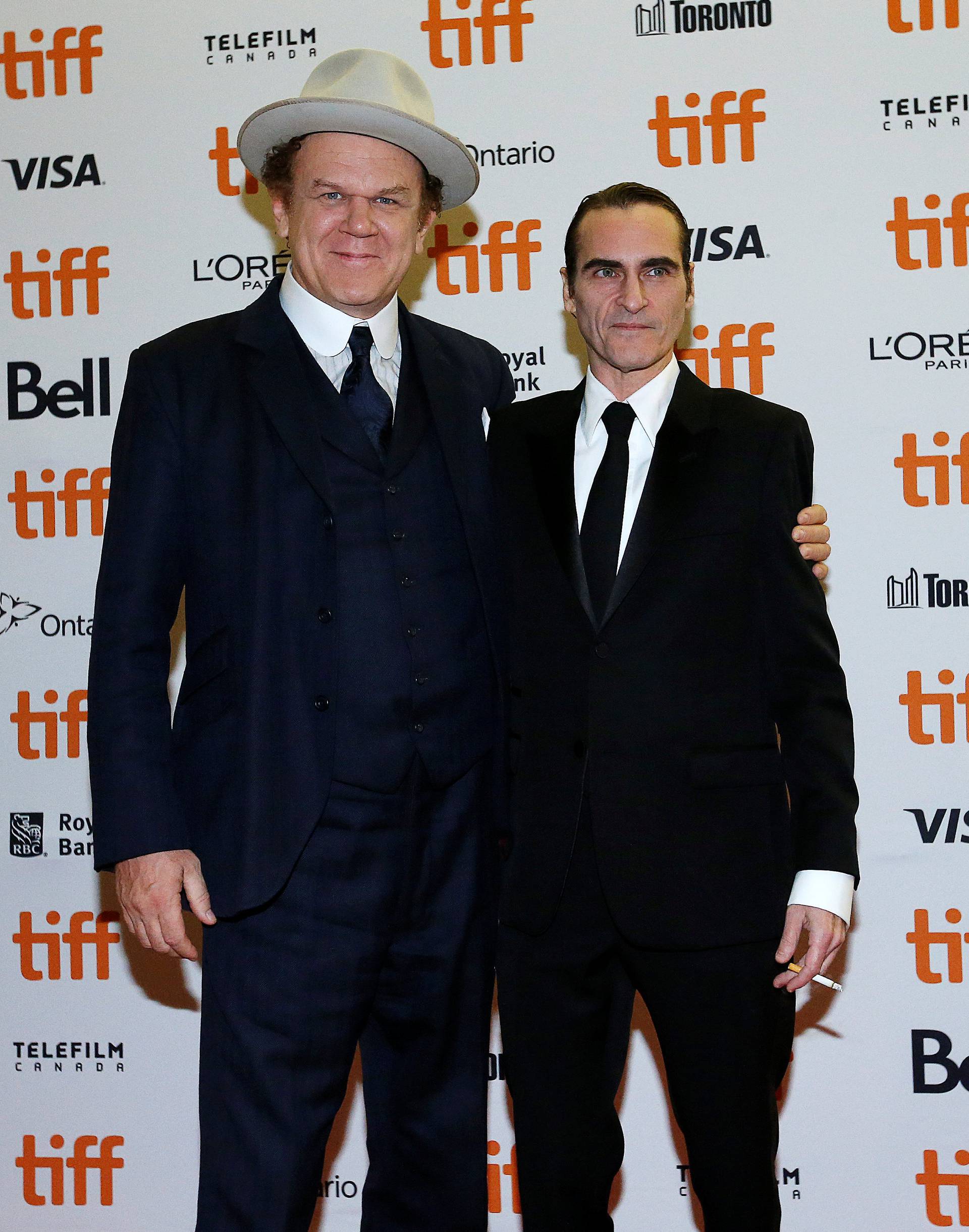 Actors John C. Reilly and Joaquin Phoenix arrive for the world premiere of The Sisters Brothers at the Toronto International Film Festival (TIFF) in Toronto