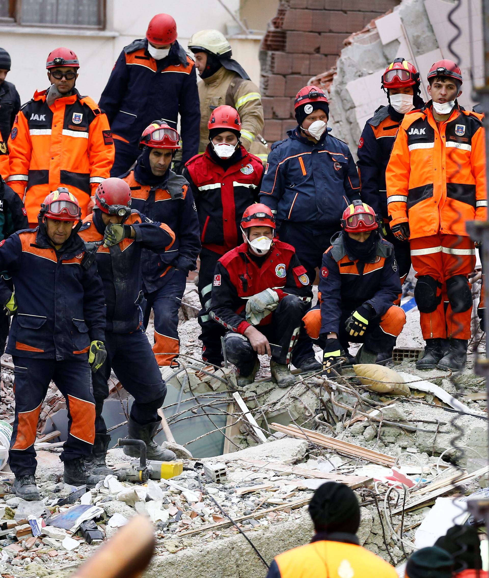 Site of a collapsed residential building in Istanbul