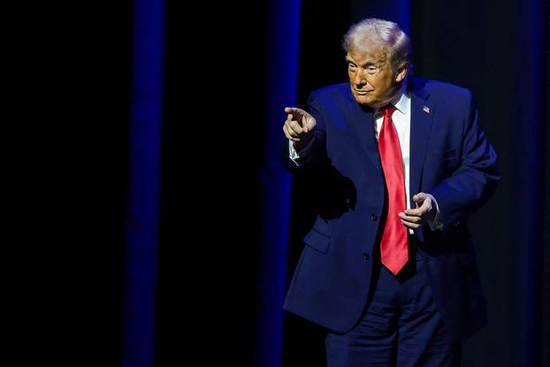 U.S. President Trump delivers remarks at The Detroit Economic Club in Detroit