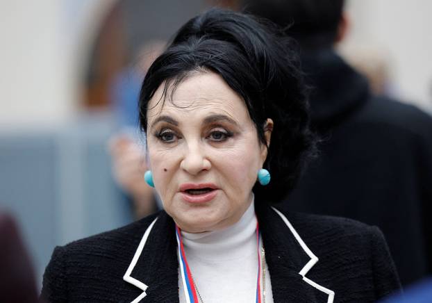 Irina Viner-Usmanova waits before a meeting of Russian President Vladimir Putin with his confidants in Moscow