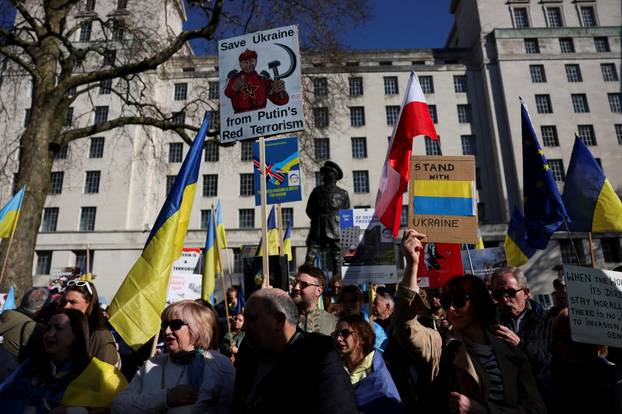 People protest outside Downing Street in London