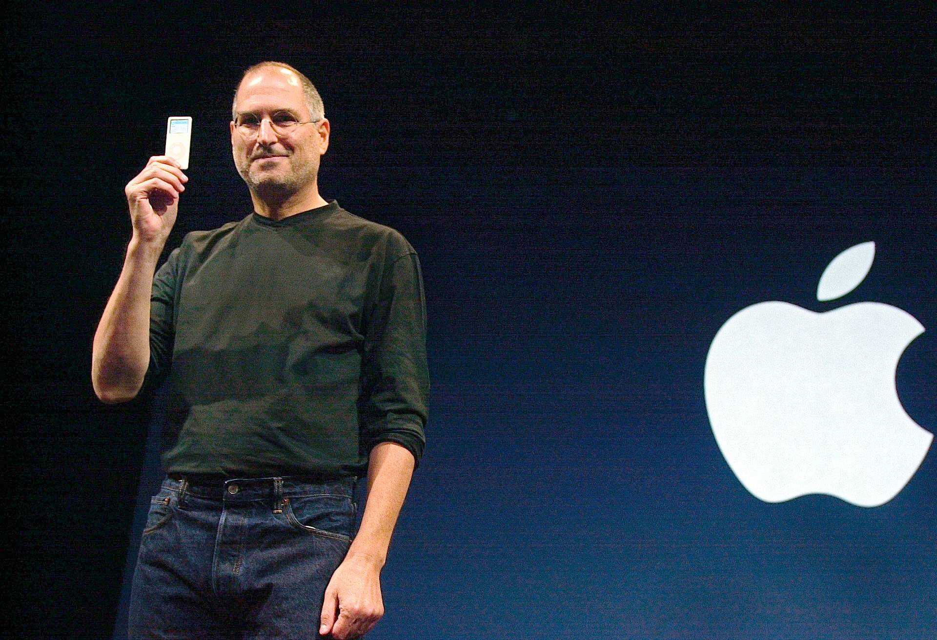 Apple CEO Steve Jobs introduces the newest iPod, the iPod Nano...