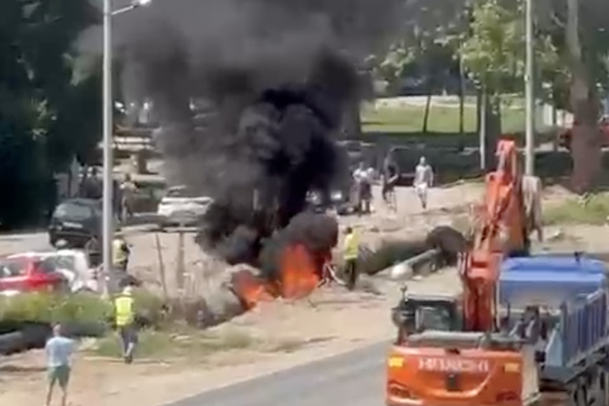 Zagreb, Sarajevska: Po&zcaron;ar na gradili&scaron;tu