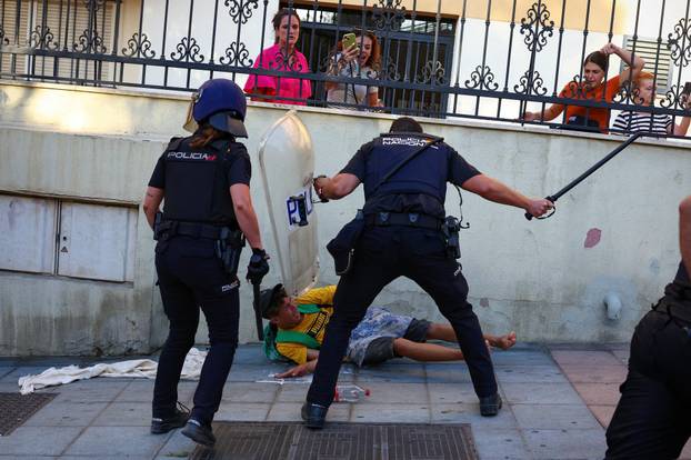 Mass crossings of migrants on foot and by sea from Morocco into Spanish territory, in Ceuta