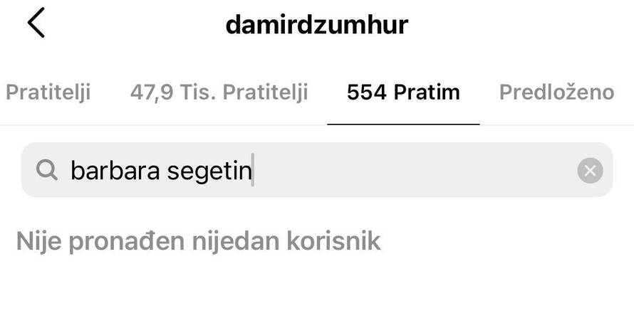 Šegetin prekinula s tenisačem? Ne prate se više na Instagramu
