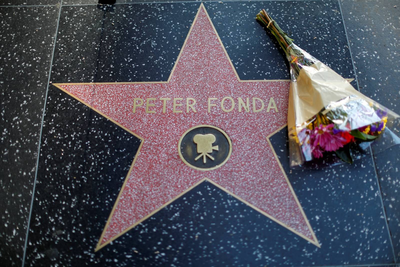 Star of late actor Peter Fonda on the Hollywood Walk of Fame in Los Angeles