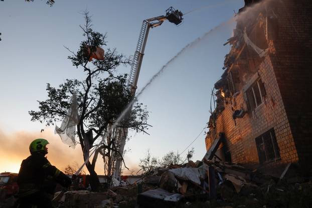 Aftermath of a Russian missile and drone attack in Kyiv